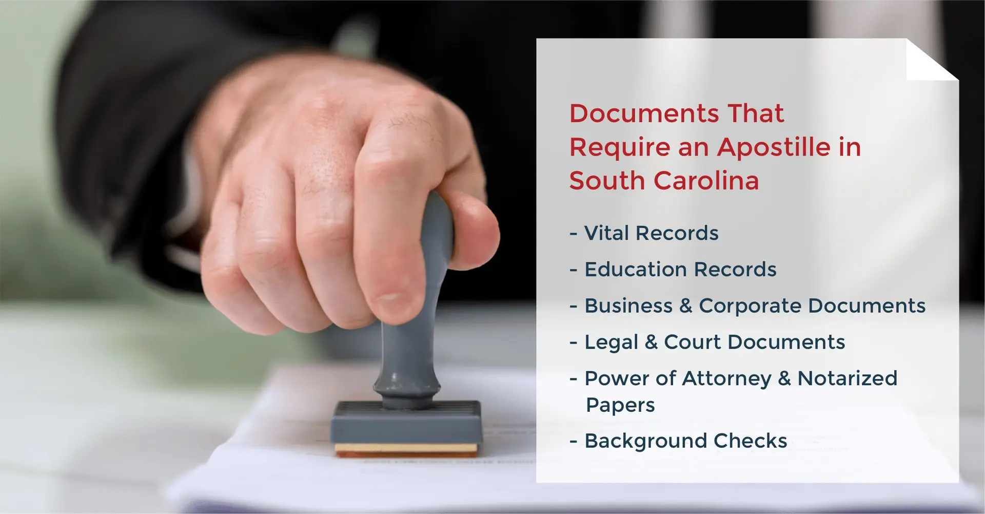 Apostille in South Carolina: Which Documents Qualify